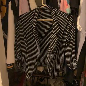 Black and white striped blazer